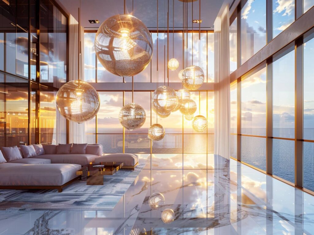 Jakie lampy wiszące najlepiej sprawdzą się w salonach z dużymi przeszkleniami