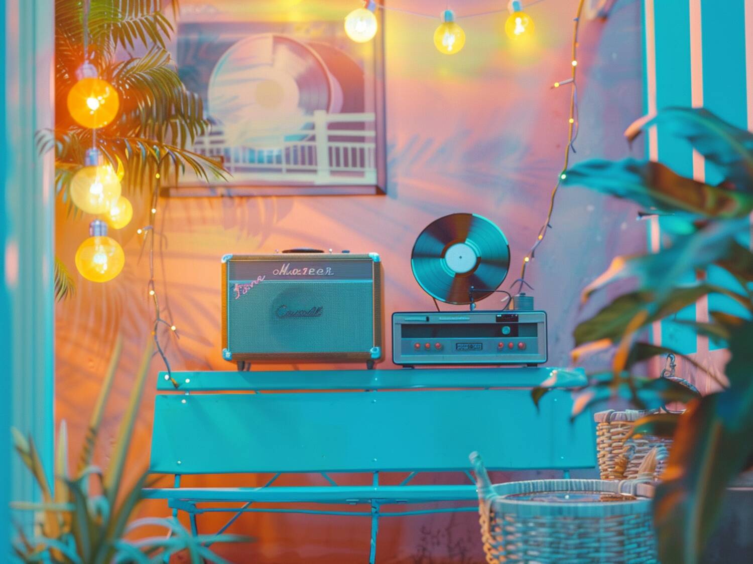 Jak urządzić balkon w stylu retro z dodatkowymi dekoracjami świetlnymi