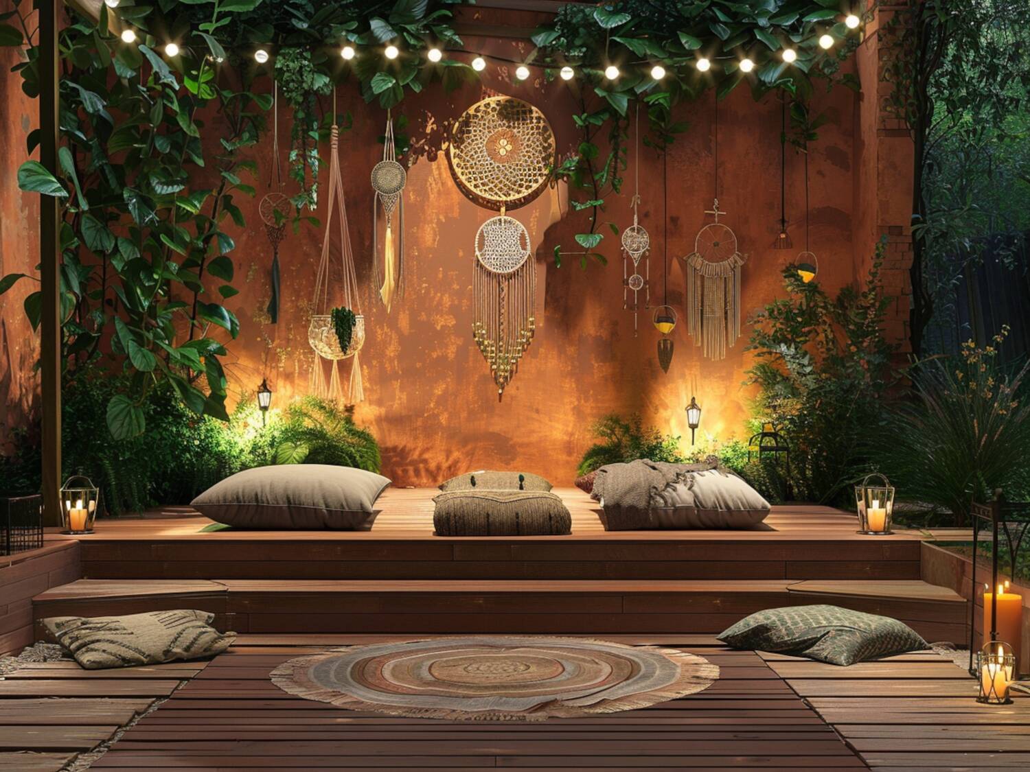 Jak zaaranżować ogród w stylu boho z oświetleniem punktowym