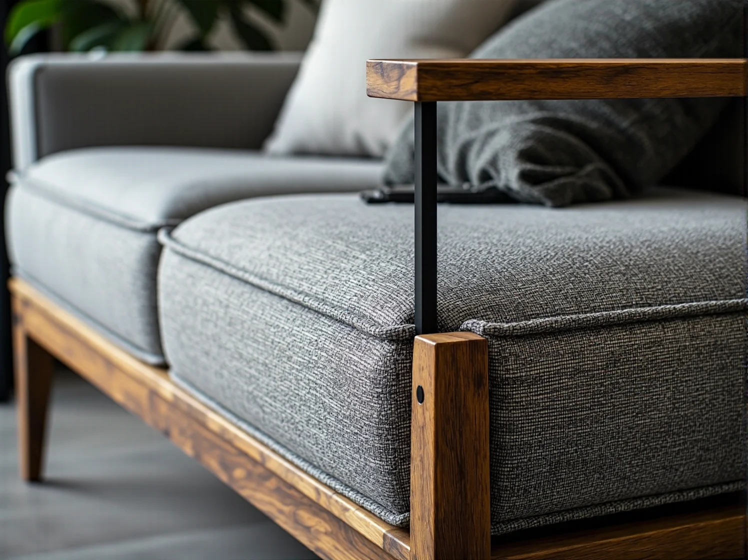 Makrama i lustro w bambusowej ramie jako dekoracje ścienne nad komodą boho.