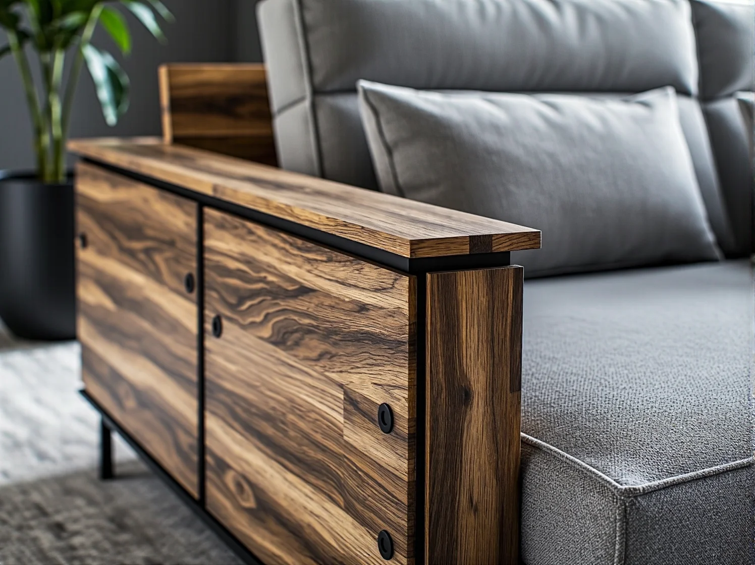 Drewniane łóżko FSC w przytulnej aranżacji bezpiecznej dla planety sypialni