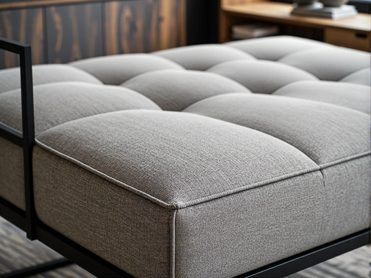 Stojąca lampa podłogowa w stylu loft w surowej aranżacji