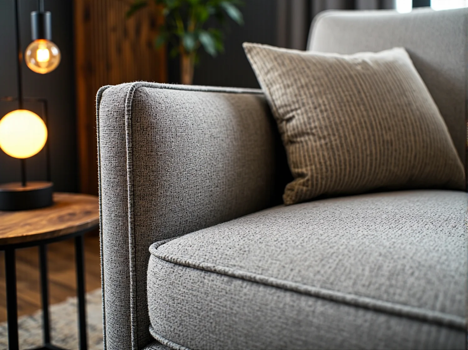 Stylowe oświetlenie zewnętrzne fasady betonowej eksponujące fakturę ściany po zmroku.