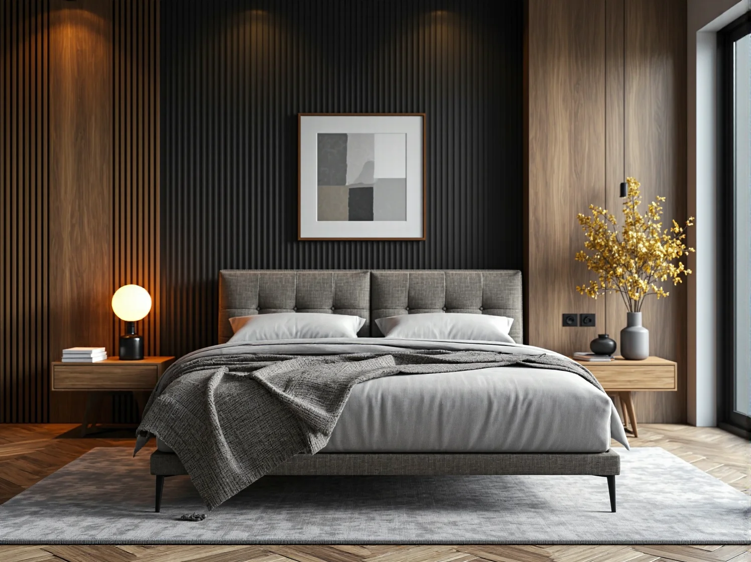 Inspiracja na sypialnię z meblami vintage z recyklingu, dużą ilością roślin i naturalnymi materiałami.