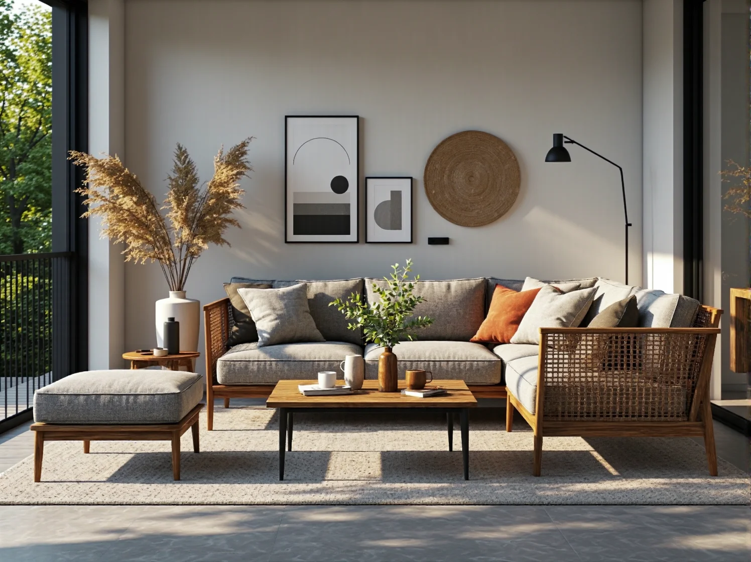 Złote dodatki i nastrojowe oświetlenie na eleganckim balkonie